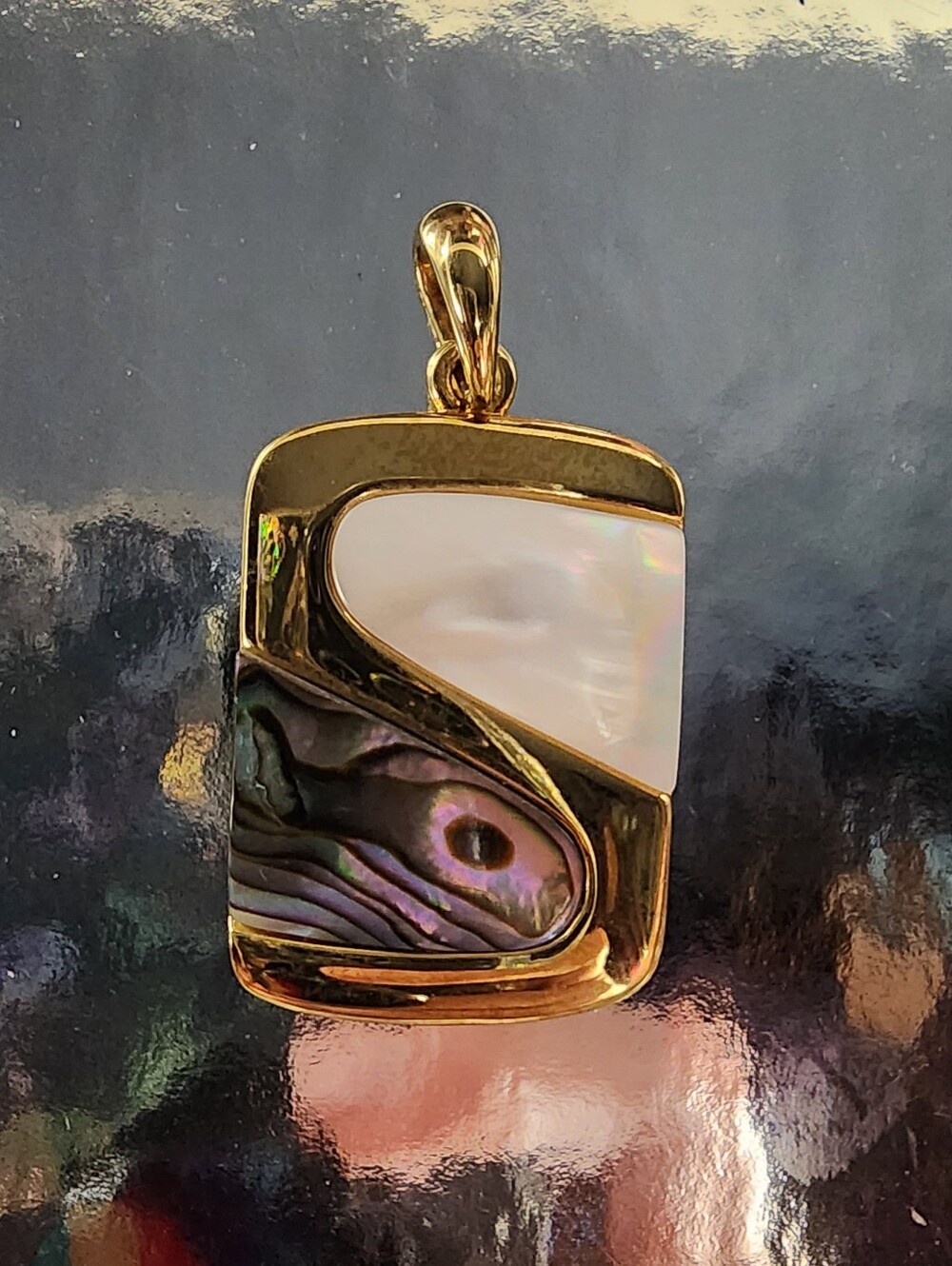 Lia Sophia Gold-Tone Abalone and Mother-of-Pearl Pendant Elegant Two-Tone Accent
